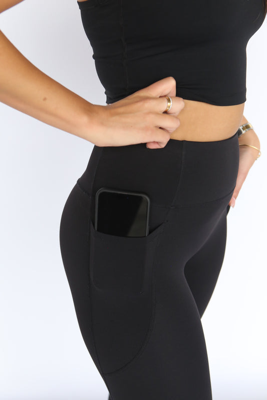 LIMITLESS LEGGINGS (POCKETS) - OBSIDIAN